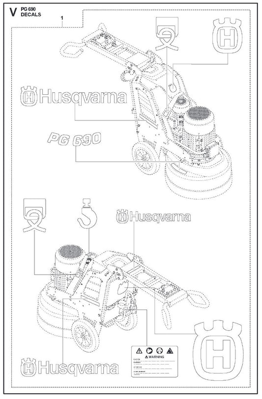 Decals Parts For PG 690  By Husqvarna