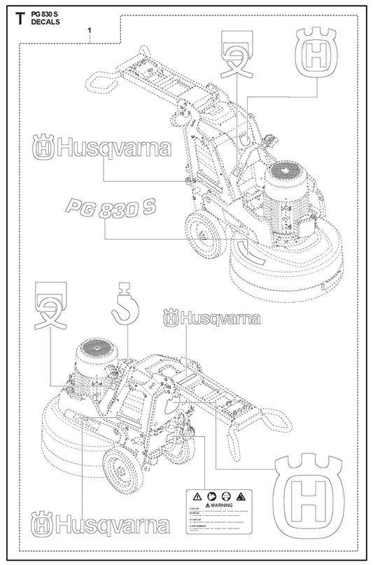Decals Parts For PG 830 S By Husqvarna
