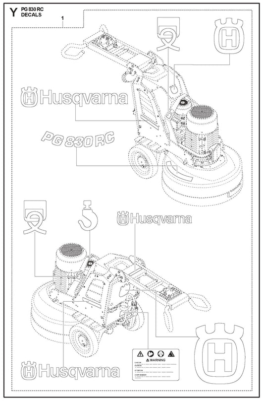 Decals Parts For PG 830 RC By Husqvarna
