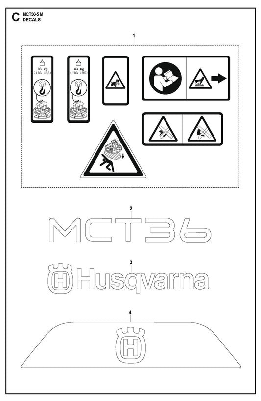 Decals Parts For MCT 36-5 By Husqvarna