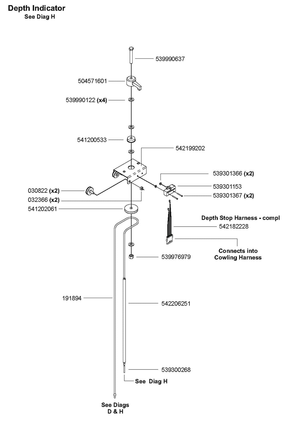 Depth Indicator Parts for FS6800 D By Husqvarna