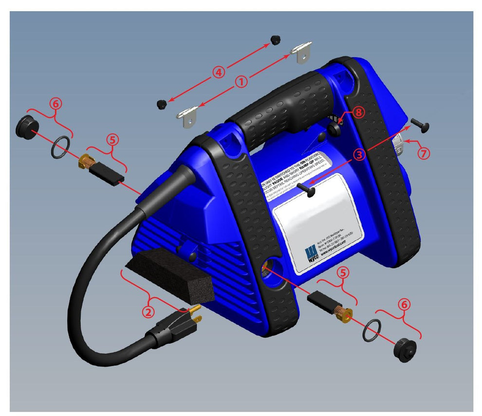 WSG2 Concrete Vibrator Motor Parts Diagram