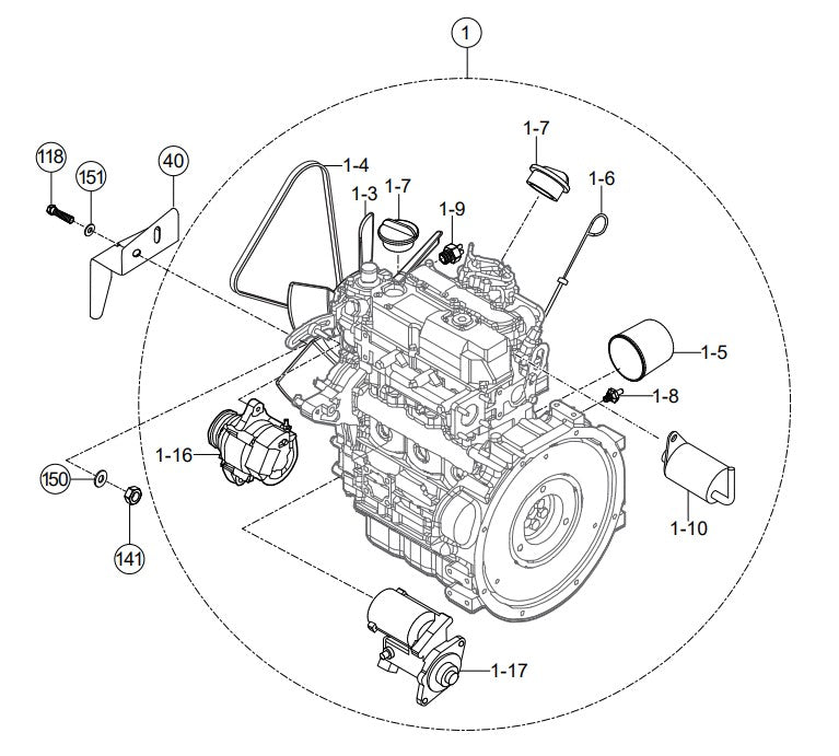 Diesel Engine Assembly Parts-RX 1575, RX 157533 YANMAR 3TNV80F DIESEL ENGINE