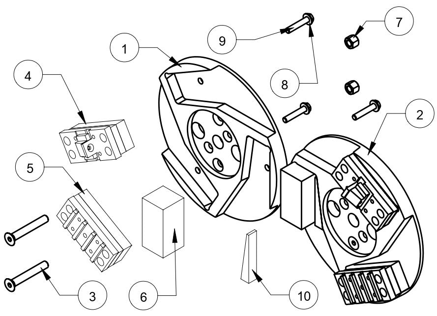 Disc Assembly Parts For CC200 Dual Head Floor Grinder By Diamond Products