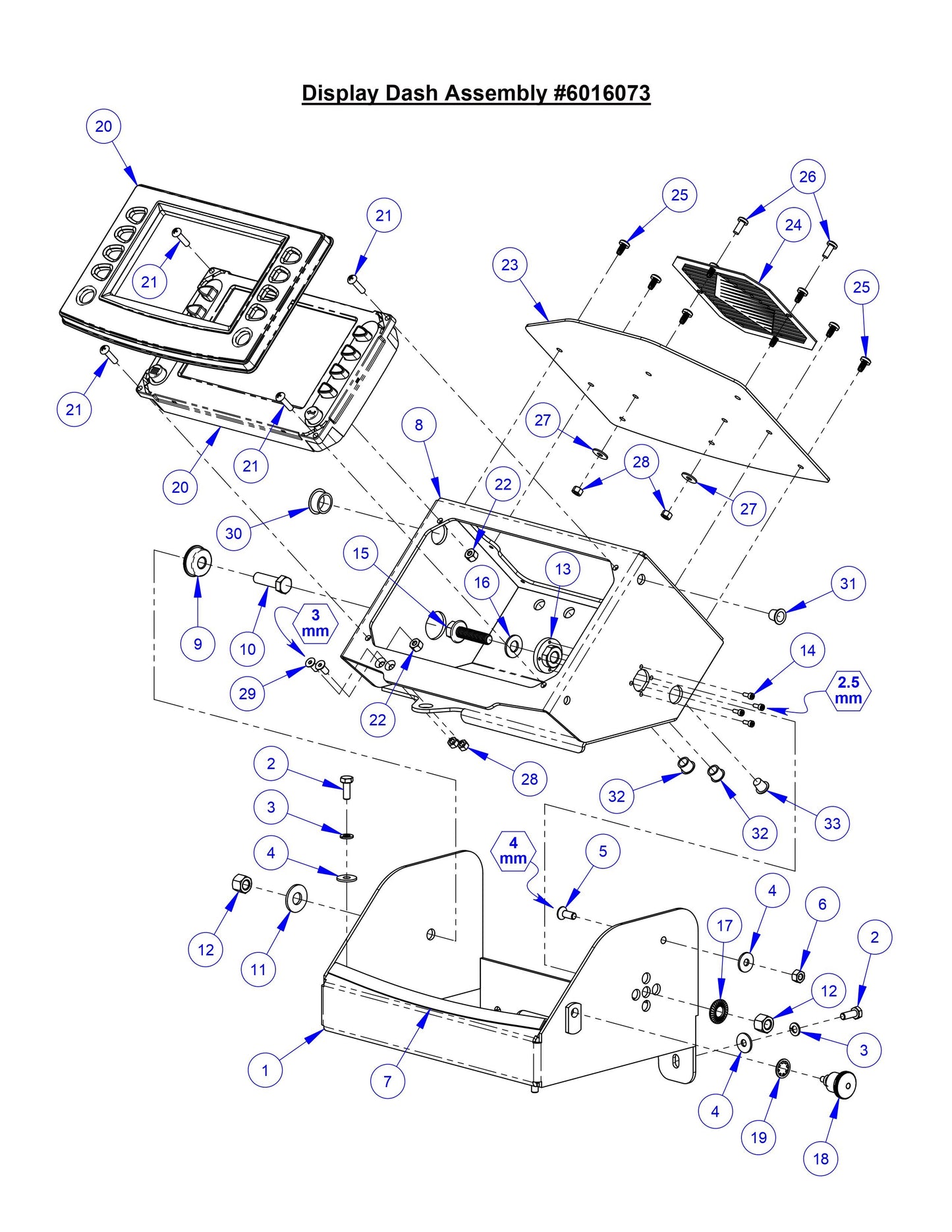 CC9074DK Display Dash Assembly 