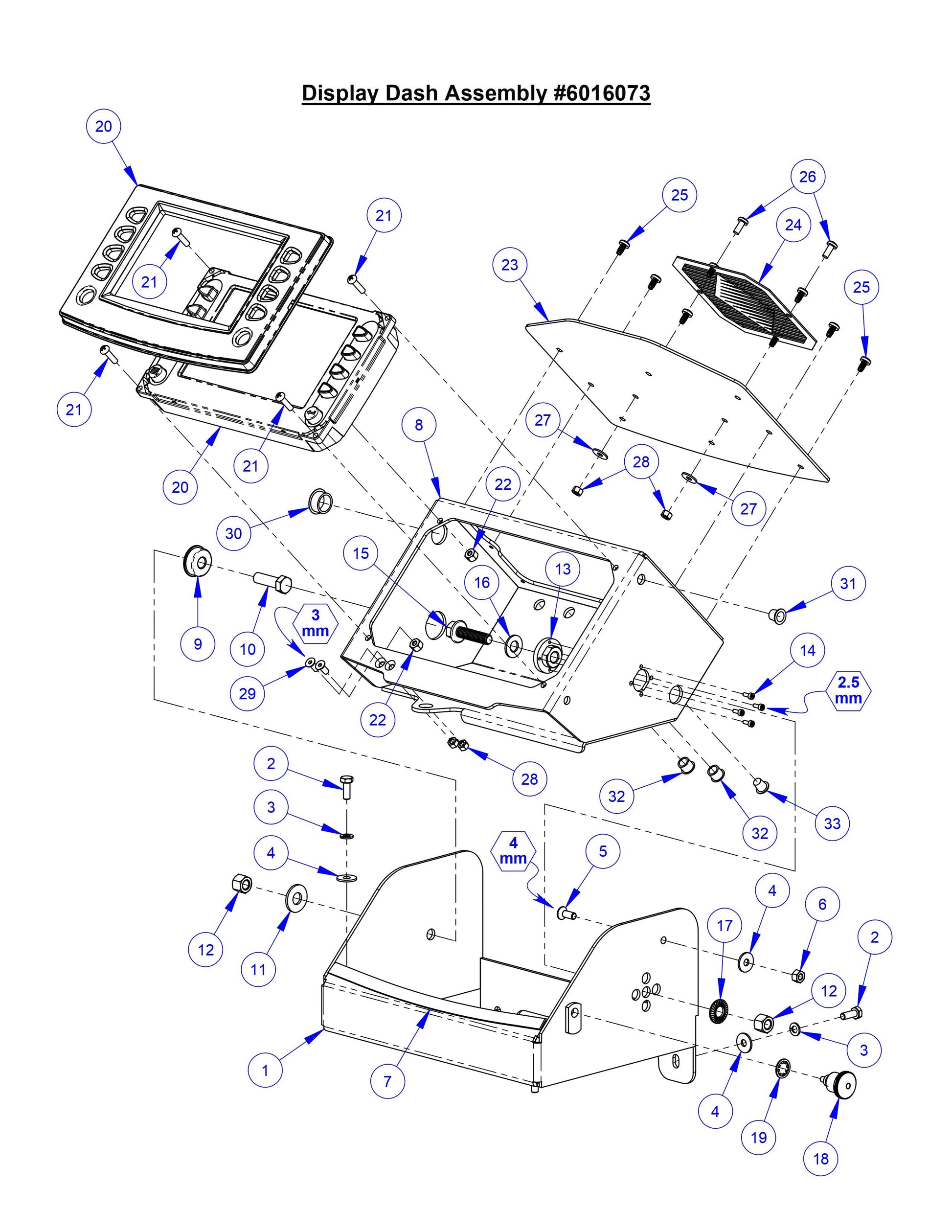 CC9074DK Display Dash Assembly 