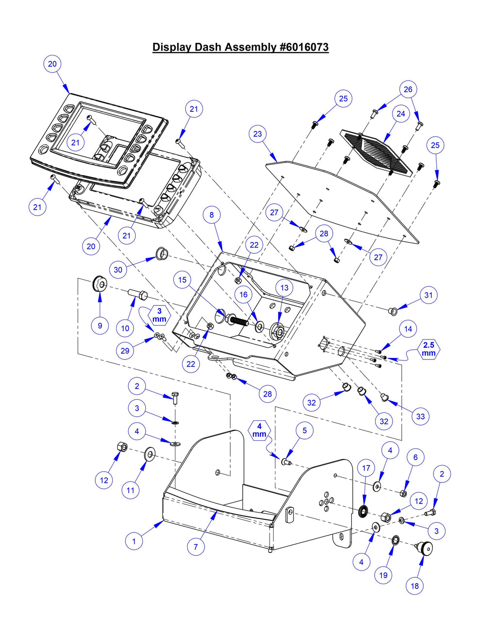 CC9074DK Display Dash Assembly 