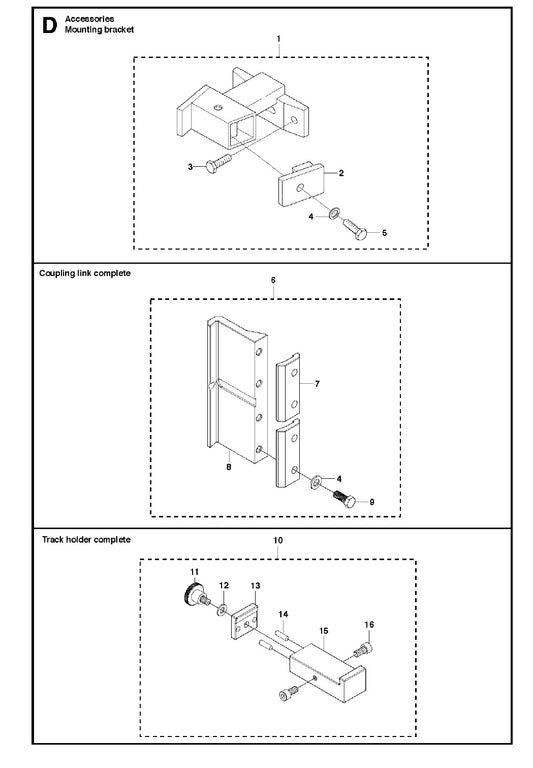 Mounting Bracket Assembly Parts for WS440 HF, WS460, WS462, WS463, WS482 HF accessories and tools