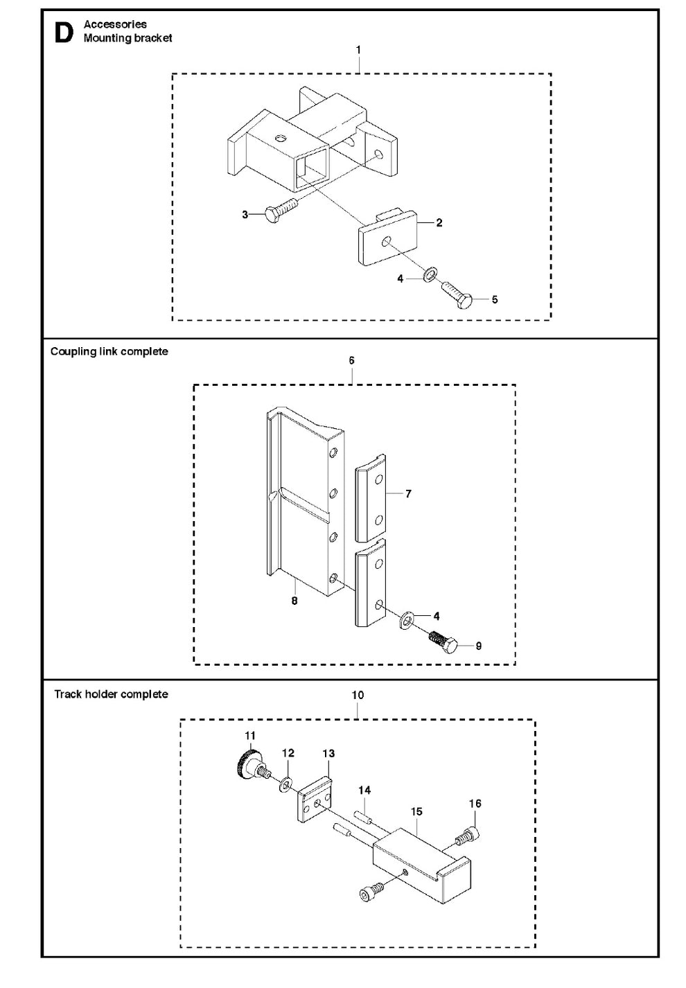 Mounting Bracket Assembly Parts for WS440 HF, WS460, WS462, WS463, WS482 HF accessories and tools