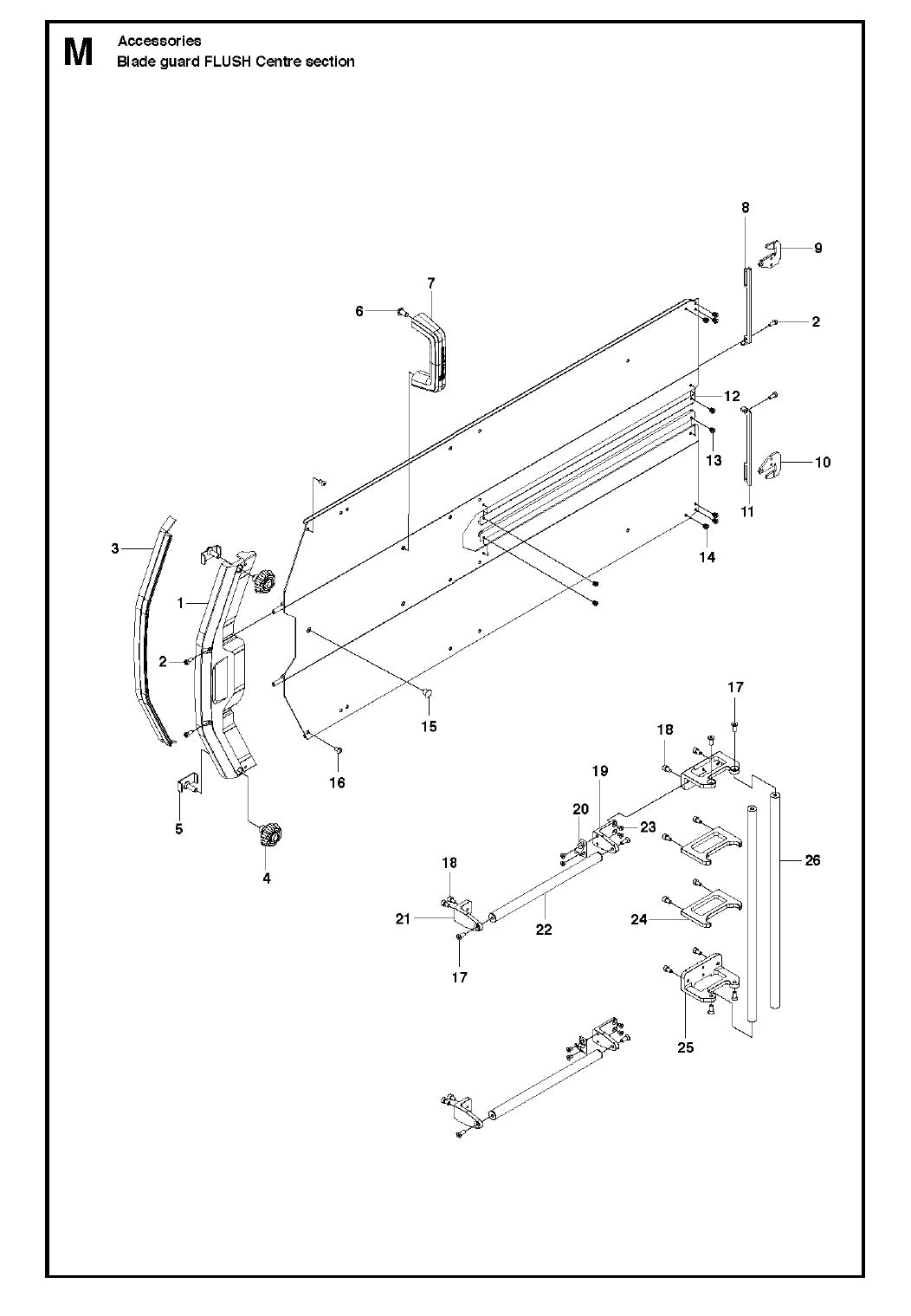 Blade Guard Flush - Centerer Section Parts For WS440 HF, WS460, WS462, WS463, WS482 HF By Husqvarna