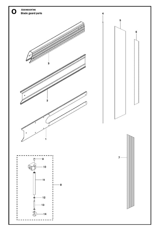 Blade Guard Assembly Parts For WS440 HF, WS460, WS462, WS463, WS482 HF By Husqvarna