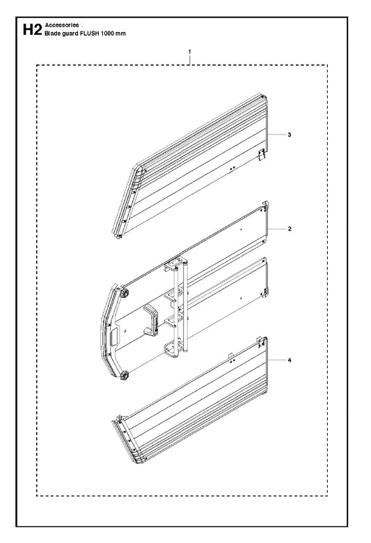 Blade Guard -1200mm Assembly Parts For WS440 HF, WS460, WS462, WS463, WS482 HF By Husqvarna