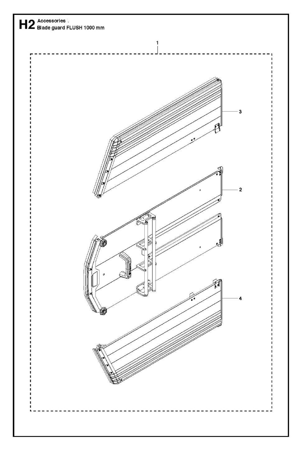 Blade Guard -1200mm Assembly Parts For WS440 HF, WS460, WS462, WS463, WS482 HF By Husqvarna