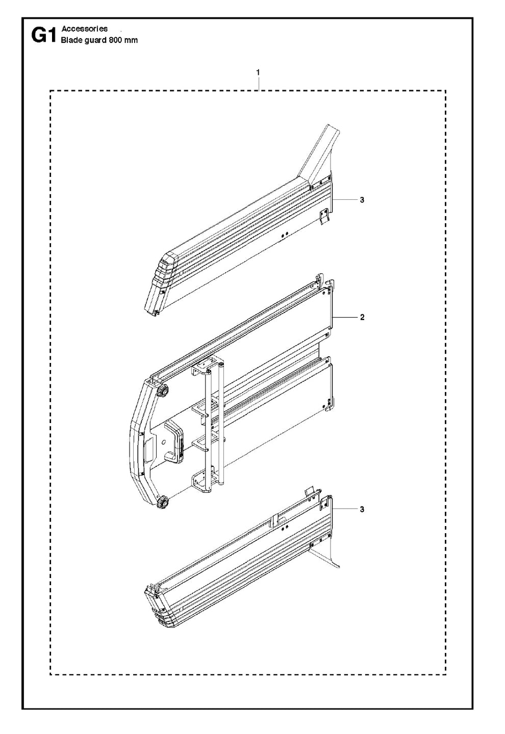 Blade Guard -800mm Assembly Parts For WS440 HF, WS460, WS462, WS463, WS482 HF By Husqvarna