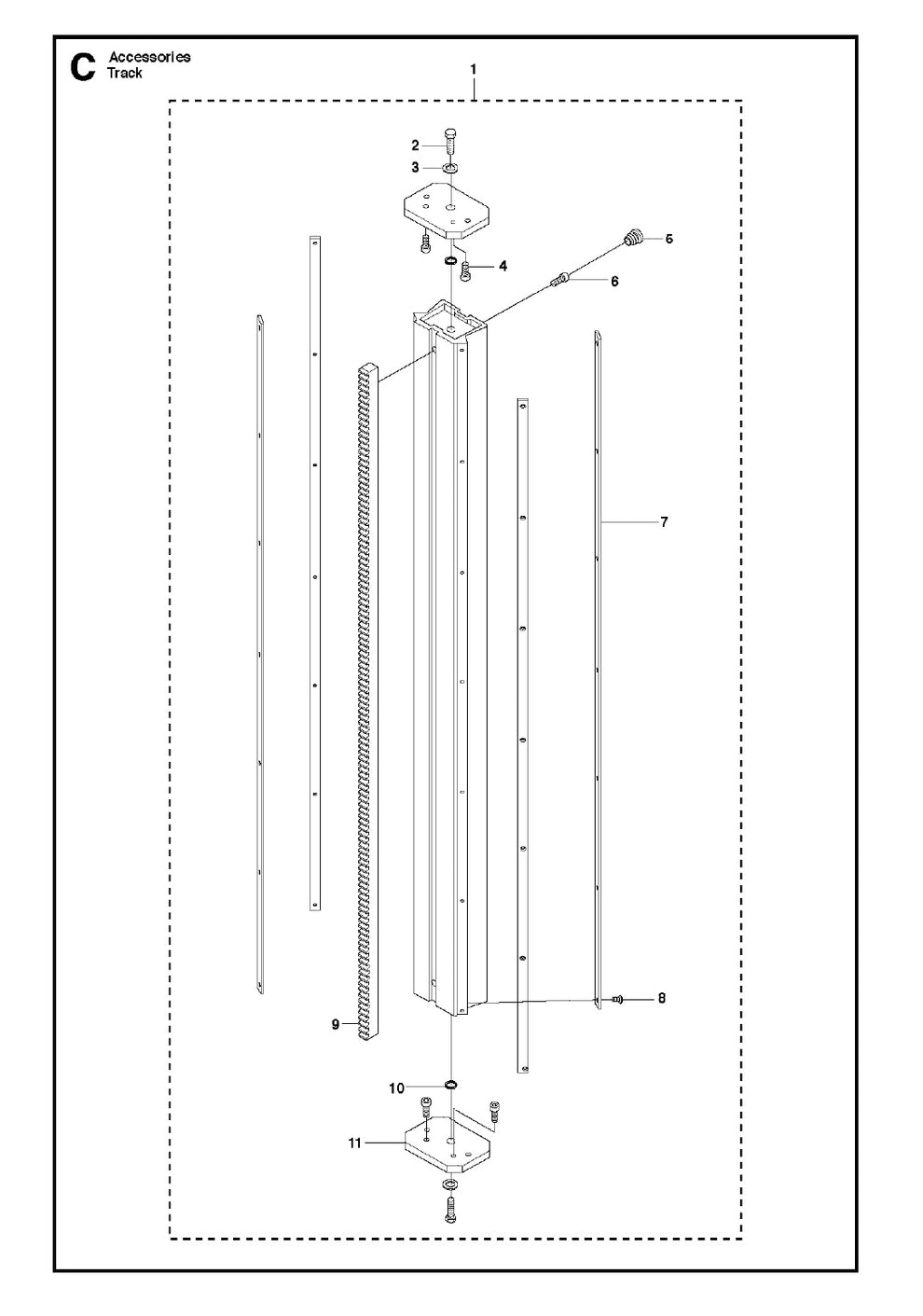 Track Assembly Parts For WS440 HF, WS482 HF By Husqvarna