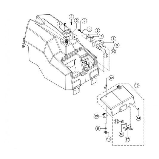 Cover Hood Top Assembly Parts for Rammax RX1575 SN 5570001 and Below Trench Roller By Multiquip
