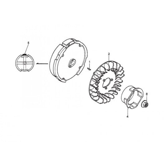 Flywheel Assembly Parts for HPHA36C5H Trowels by Multiquip Whiteman