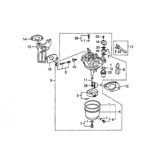 HPHA36C5H Carburetor Assembly Parts for HPHA36C5H Trowels by Multiquip Whiteman