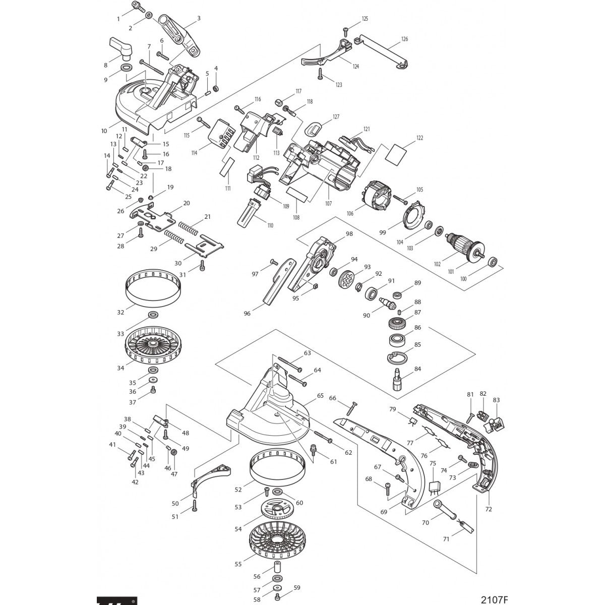 2107FZ Band Saw Assembly Parts by Makita