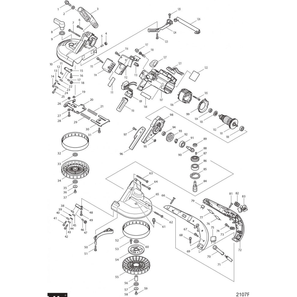 2107FZ Band Saw Assembly Parts by Makita