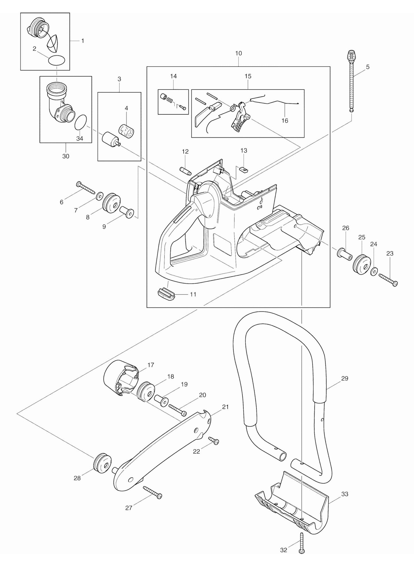 DPC6400 Tank and Handle Grips Assembly Parts
