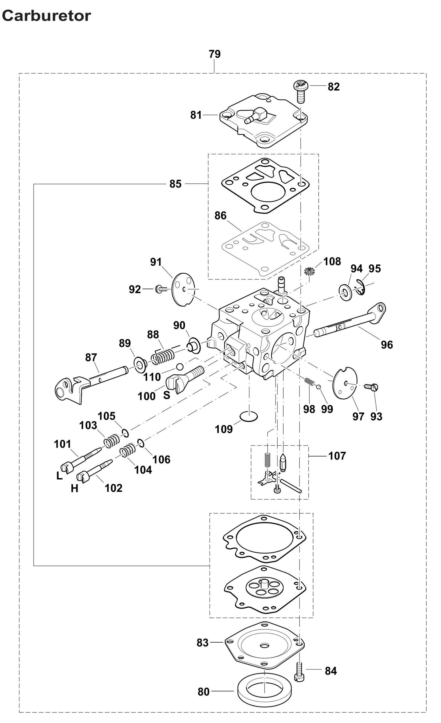DPC6401 Carburetor Assembly Parts