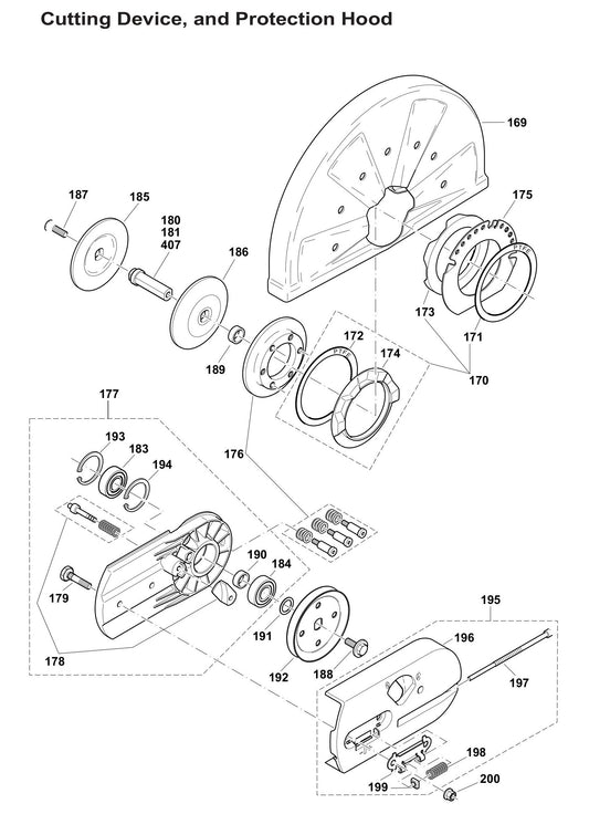DPC6401 Cutting Device and Protection Hood Assembly Parts