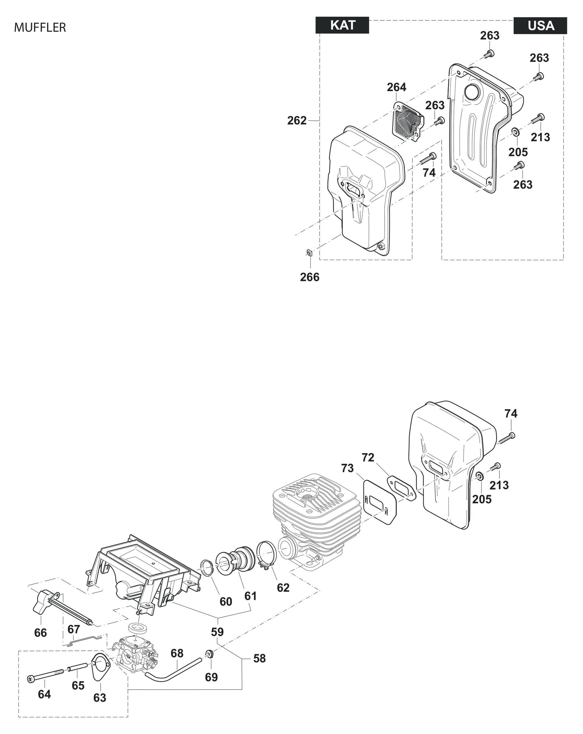 DPC7321, DPC7321HD Muffler Assembly Parts