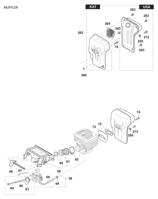 DPC7321, DPC7321HD Muffler Assembly Parts