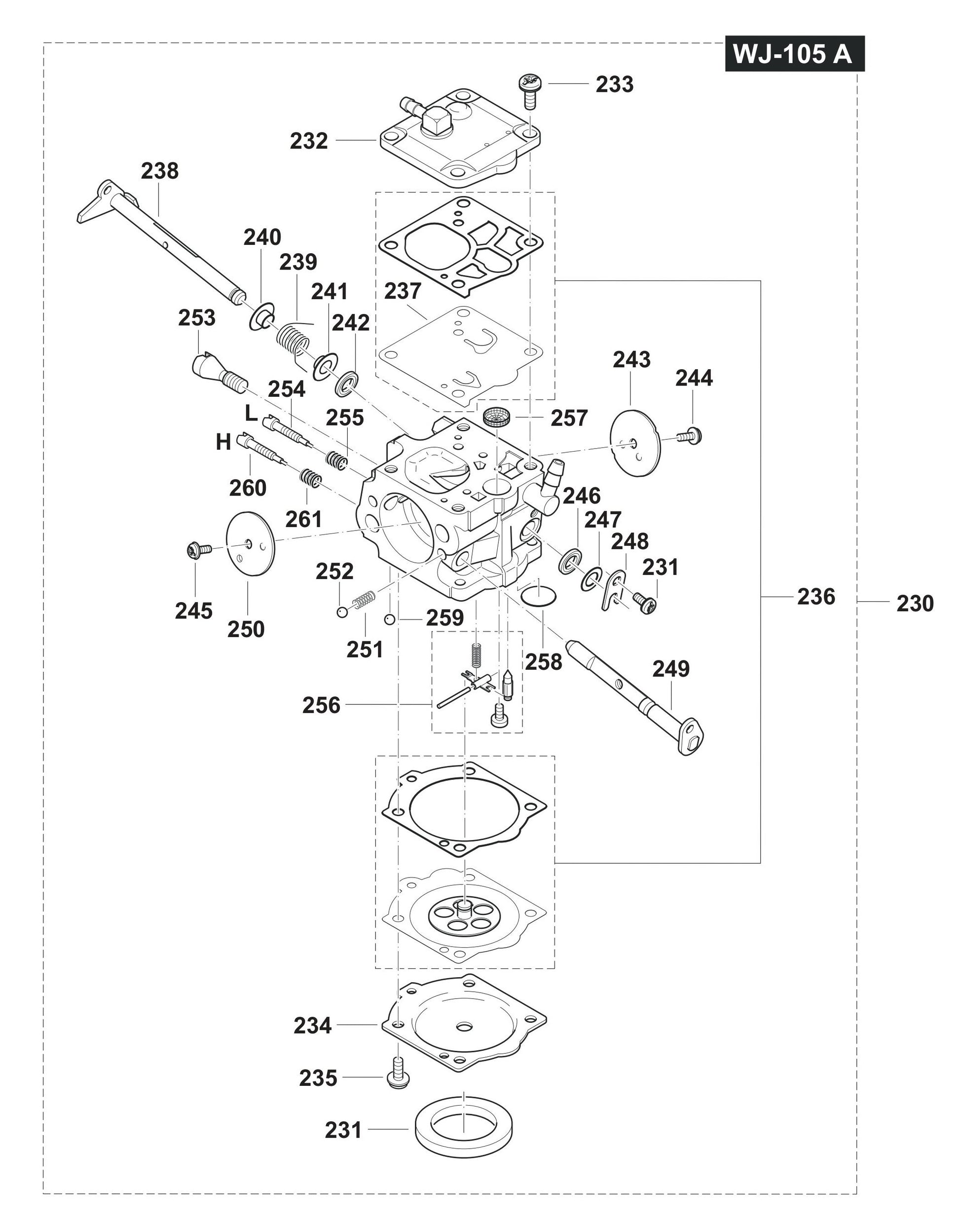 DPC7321, DPC7321HD Carburetor Assembly Parts