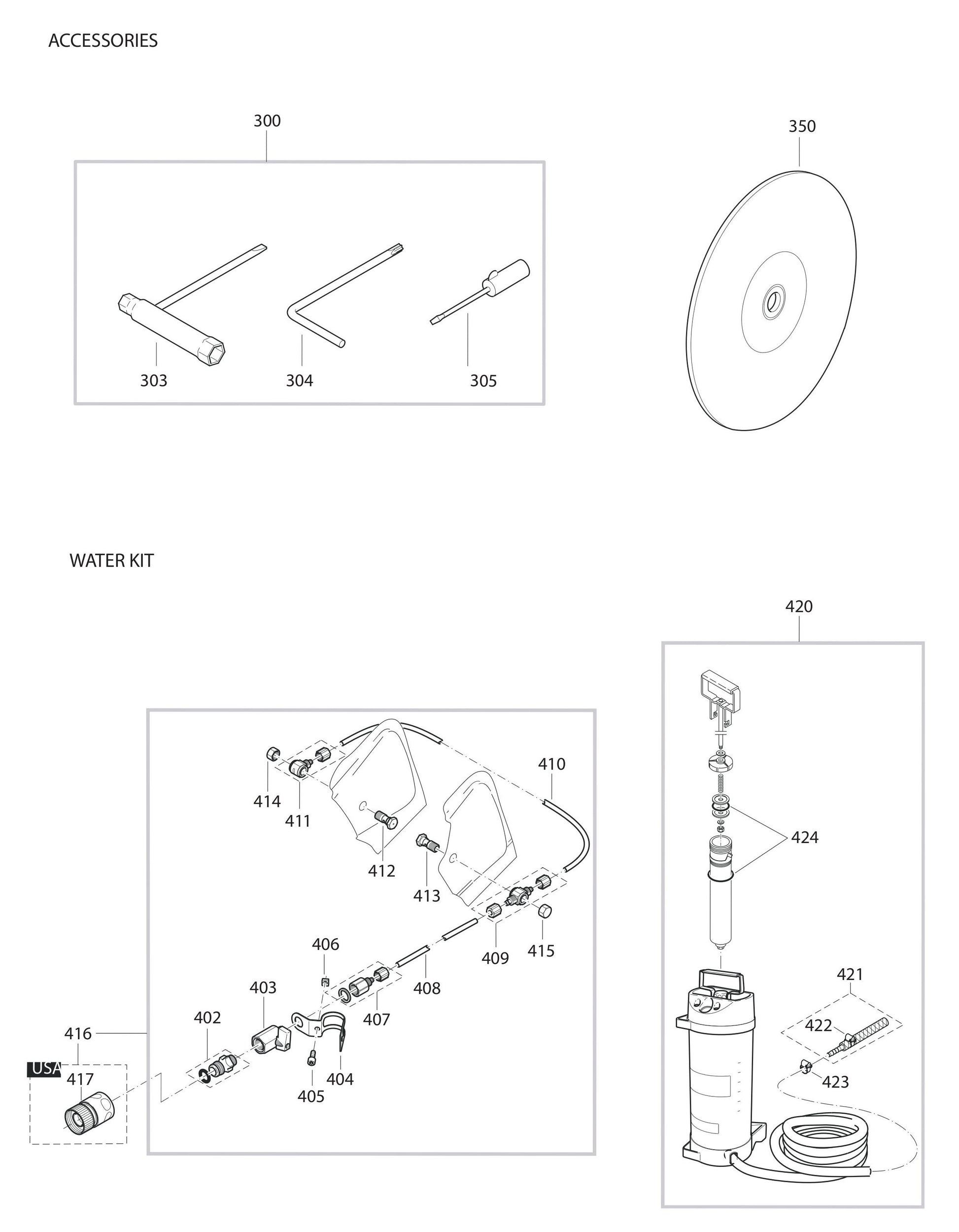 DPC7321, DPC7321HD Accessories and Water Kit Assembly Parts