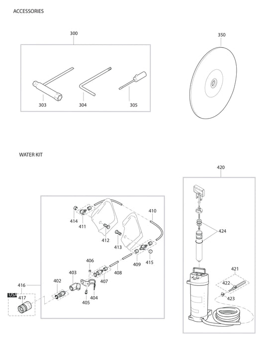 DPC7321, DPC7321HD Accessories and Water Kit Assembly Parts