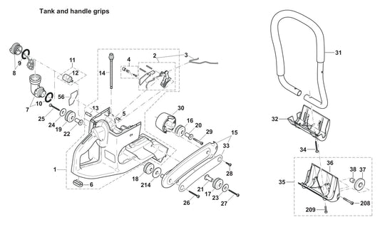 DPC7331 Tank and Handle Grips Assembly Parts