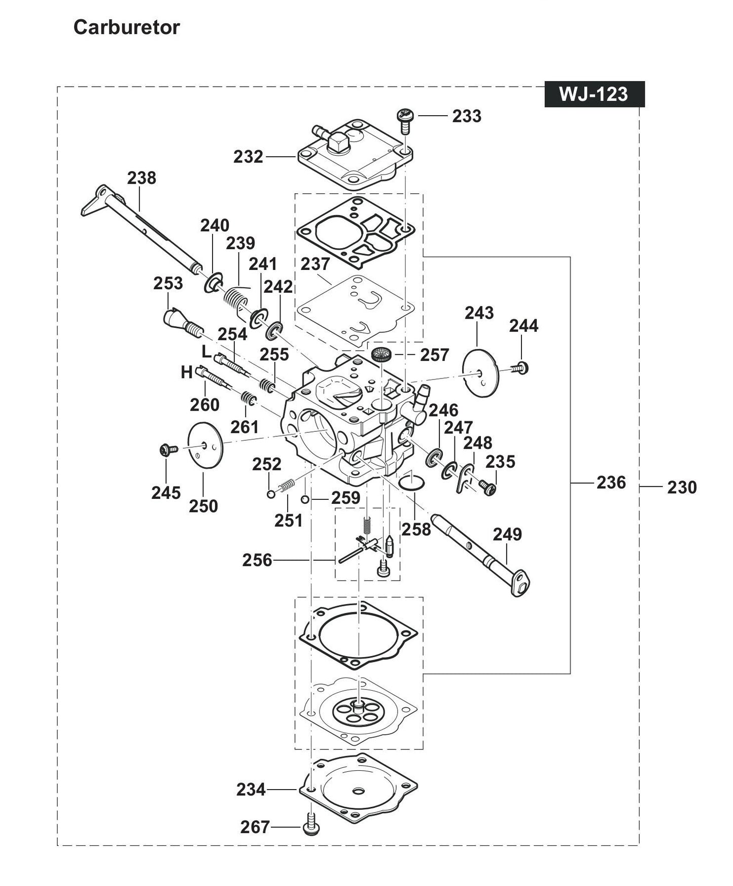 DPC7331 Carburetor Assembly Parts