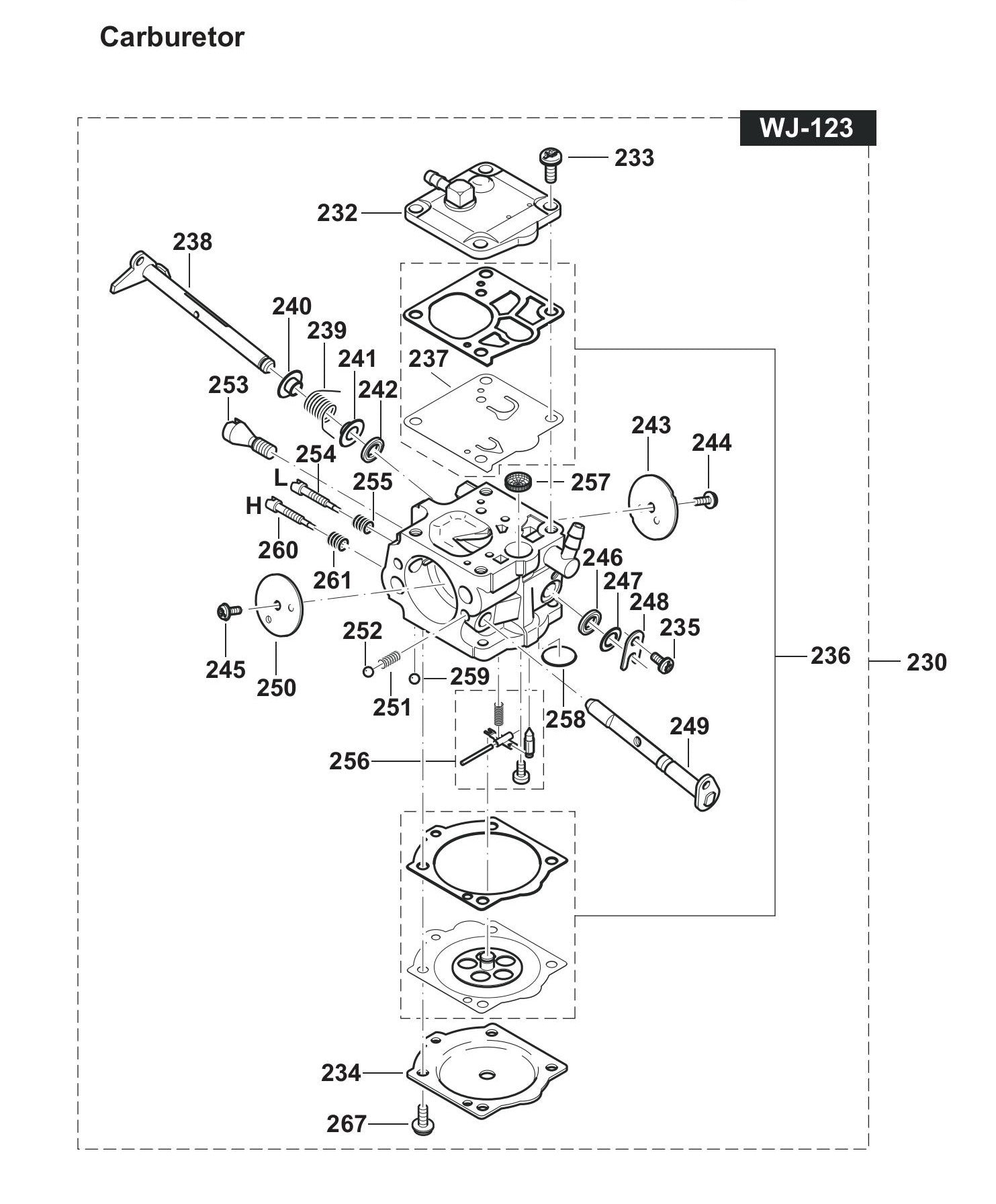 DPC7331 Carburetor Assembly Parts