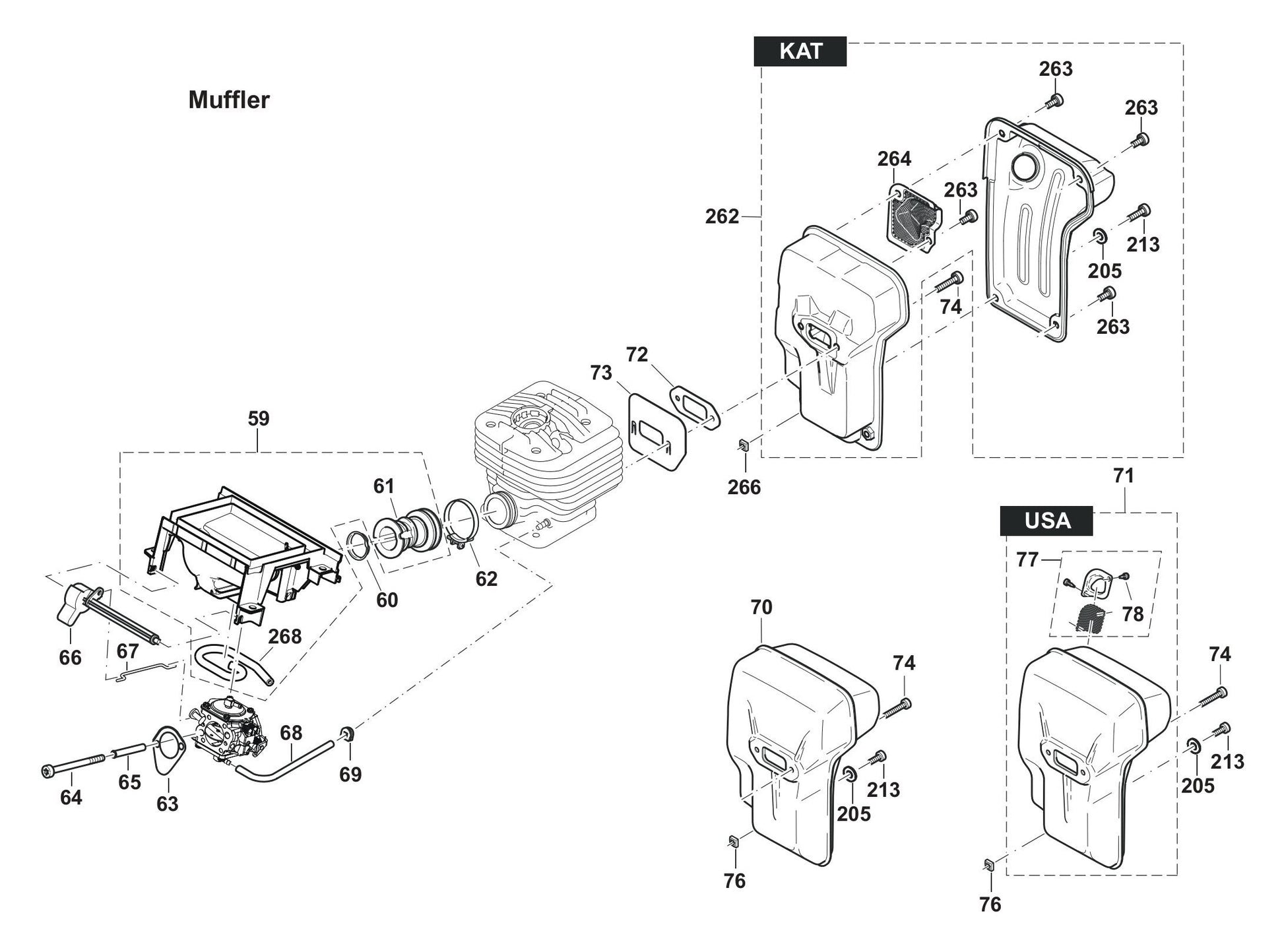 DPC7331 Muffler Assembly Parts