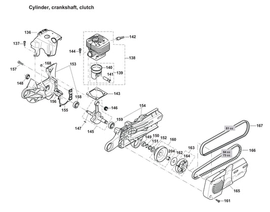 DPC7331 Cylinder, Crankshaft, Clutch Assembly Parts