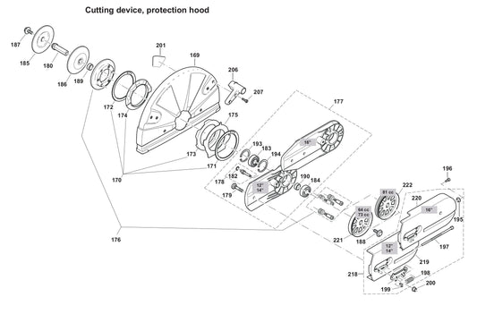 DPC7331 Cutting Device, Protection Hood Assembly Parts