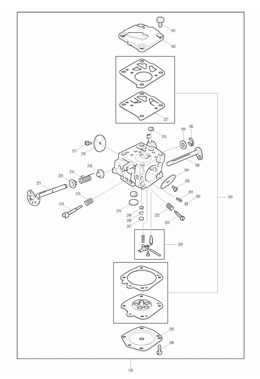 DPC9501 Carburetor Assembly Parts