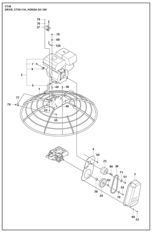 Drive fig 2, CT36-11A, Honda GX 340 Parts For CT 48 By Husqvarna