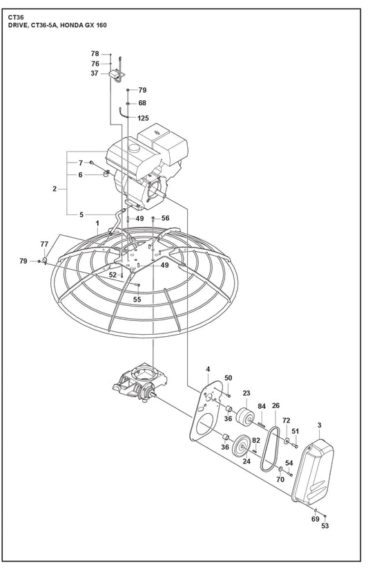 Drive, CT36-5A, Honda GX 160 Parts For CT 36 By Husqvarna