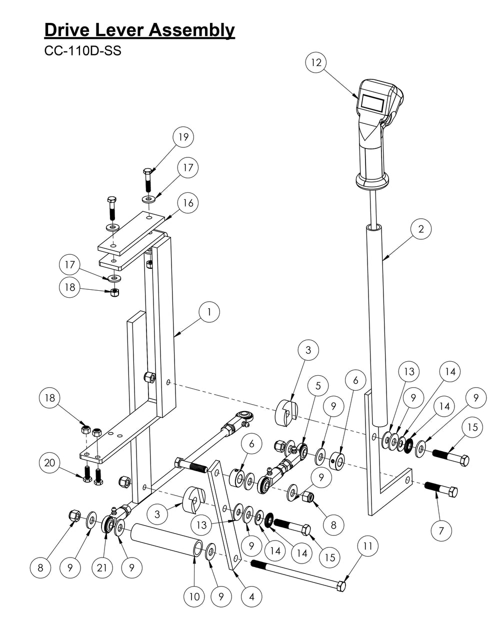 CC-110D-SS Drive Lever Assembly Parts