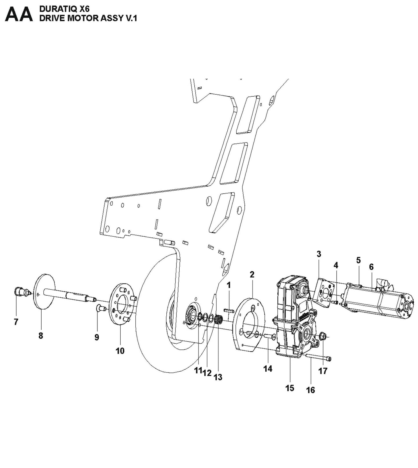 Drive Motor Assembly V.1 Parts For HTC X6 By Husqvarna