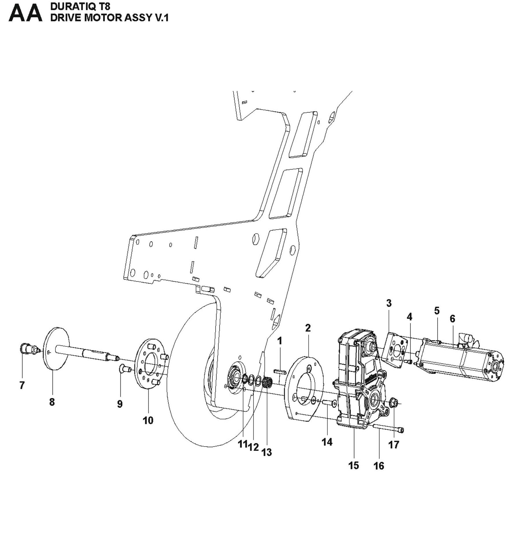 Drive Motor Assembly V.1 Parts For HTC T8 By Husqvarna
