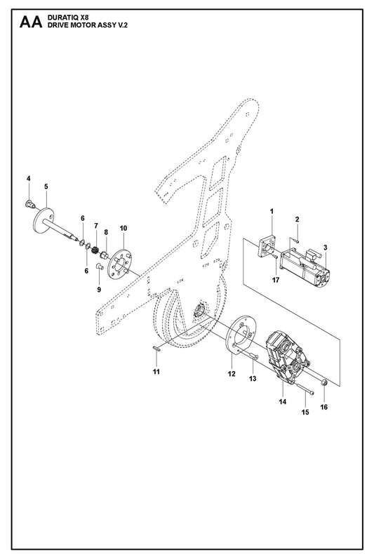 Drive Motor Assembly V2 Parts For HTC X8 By Husqvarna