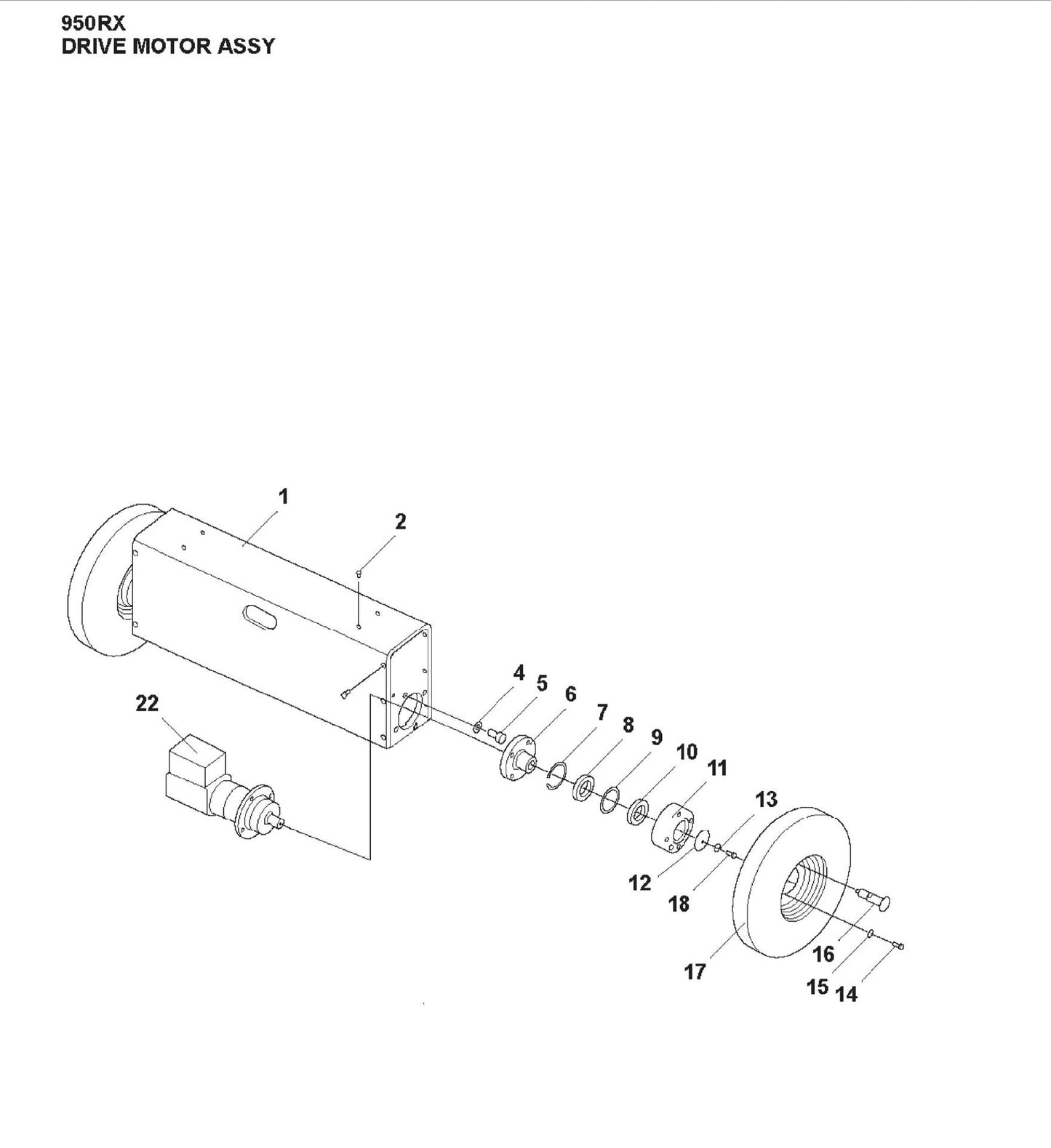 Drive Motor Assembly Parts For HTC 950 RX By Husqvarna