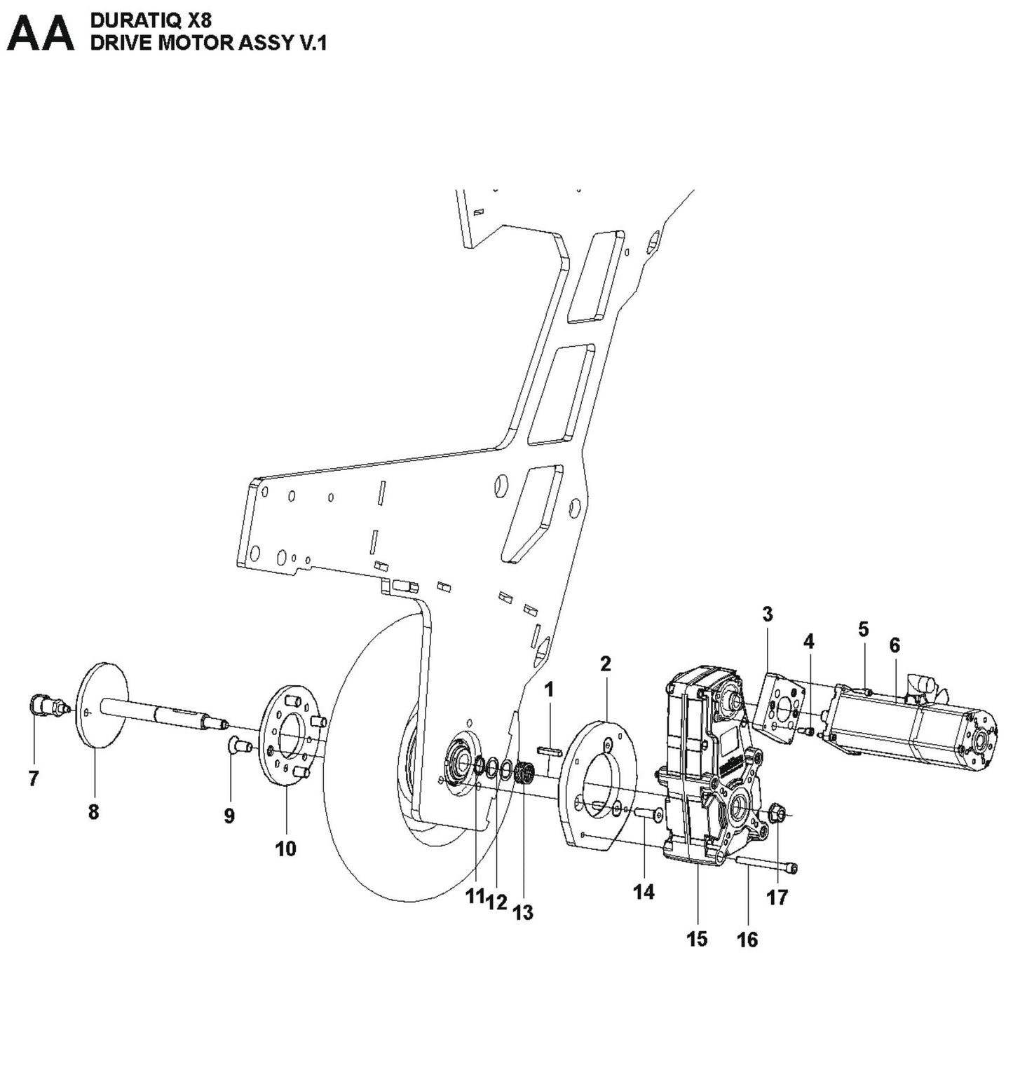 Drive Motor Assembly V1 Parts For HTC X8 By Husqvarna