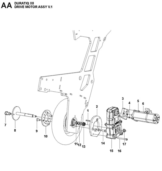 Drive Motor Assembly V1 Parts For HTC X8 By Husqvarna