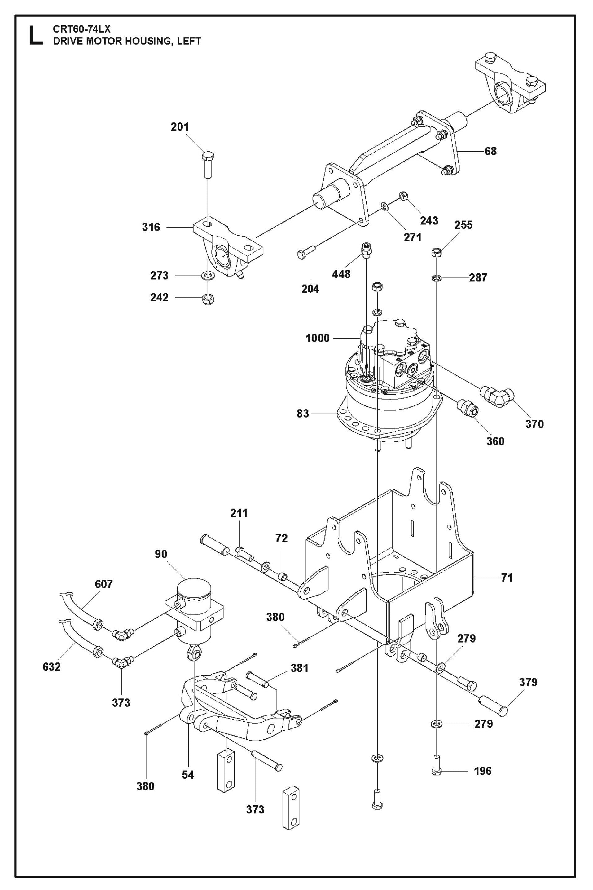 Drive Motor Housing, Left Parts For Ride On Trowel CRT 60 By Husqvarna