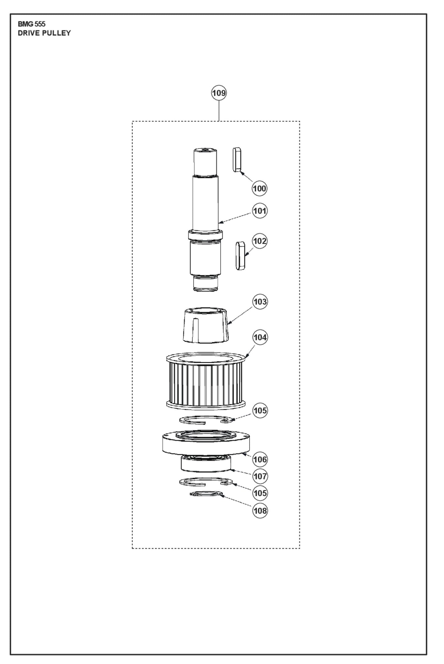 Drive Pulley Parts For BMG 555 By Husqvarna